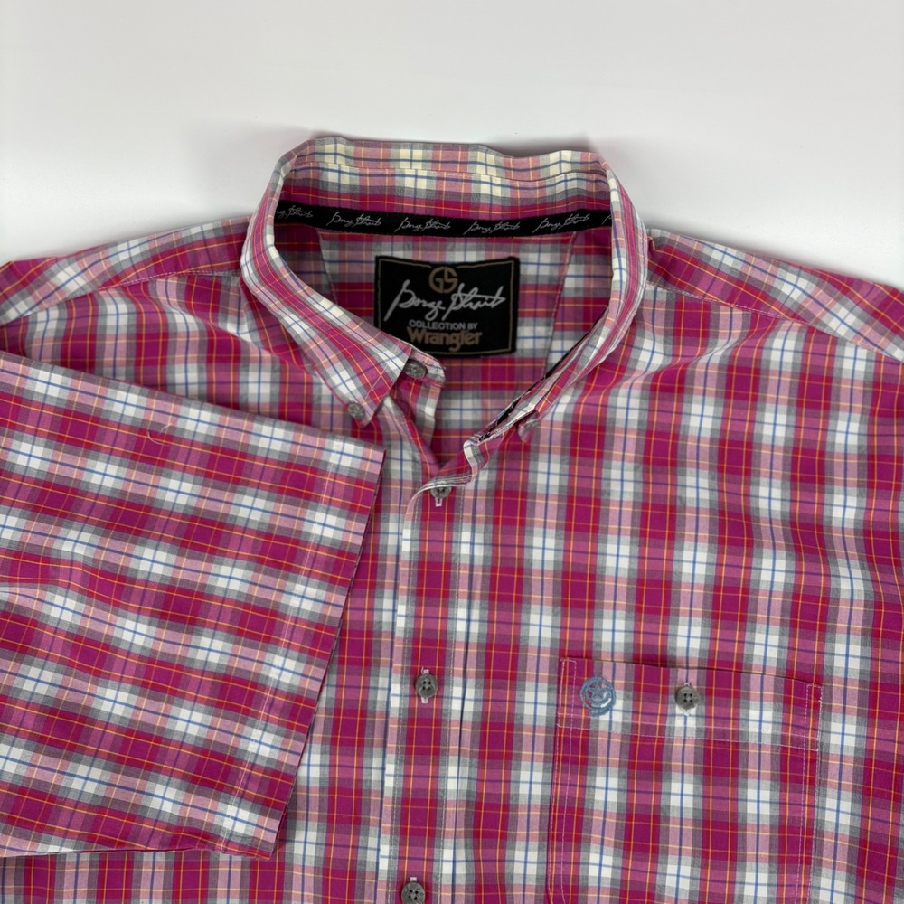 Wrangler George Strait Collection Mens XXL Red Plaid SS Button Down Shirt
